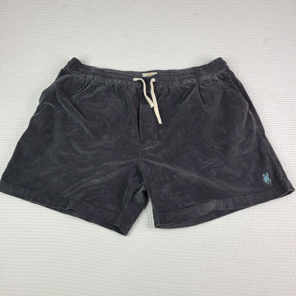 Marine Layer Saturday Cord Short Faded Black Pull On Peace Hands Mens Sz XXL